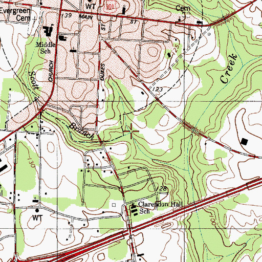 Topographic Map of Scott Branch, SC