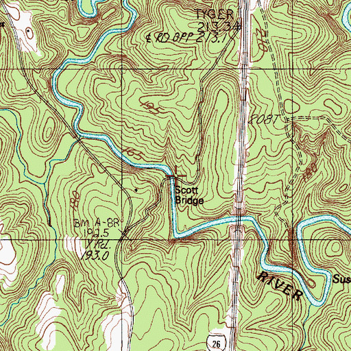 Topographic Map of Scott Bridge, SC