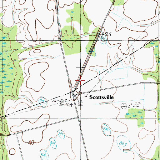 Topographic Map of Scottsville, SC