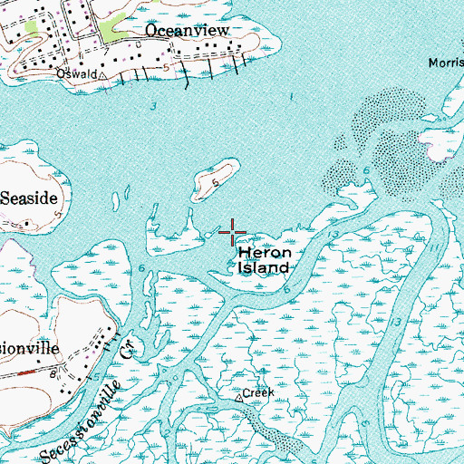 Topographic Map of Secessionville Creek, SC