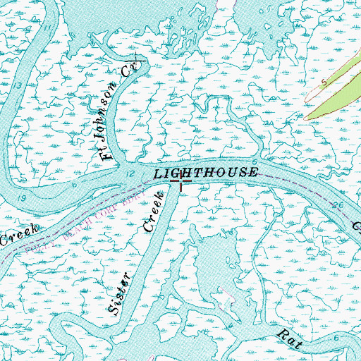 Topographic Map of Second Sister Creek, SC
