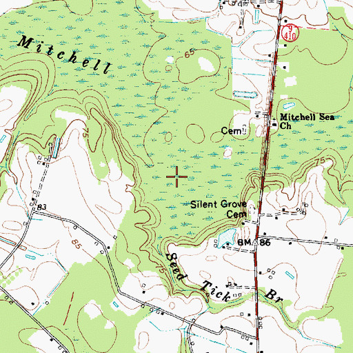 Topographic Map of Seed Tick Branch, SC