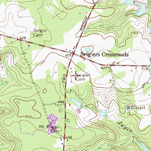 Topographic Map of Seigler Cemetery, SC