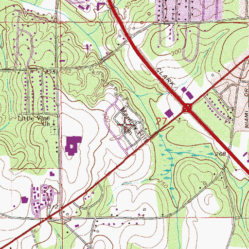 Topographic Map of Memory Hill Cemetery, AL