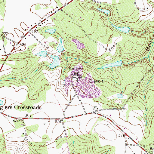 Topographic Map of Seigler Family Cemetery, SC