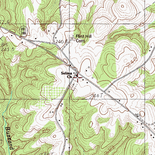 Topographic Map of Selma Church, SC