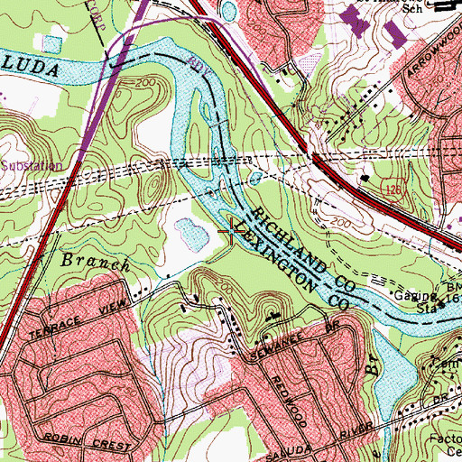 Topographic Map of Senn Branch, SC