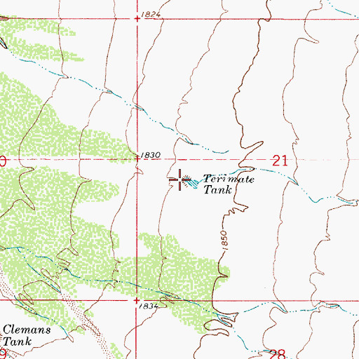 Topographic Map of Terimate Tank, AZ