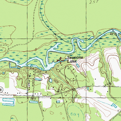 Topographic Map of Sessions Lake, SC