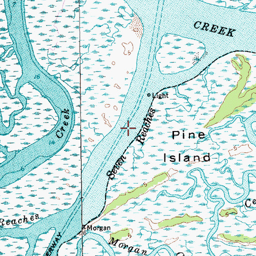 Topographic Map of Seven Reaches, SC