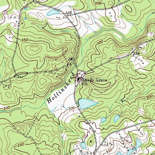 Topographic Map of Shady Grove Church, SC