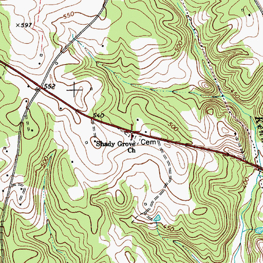 Topographic Map of Shady Grove Church, SC
