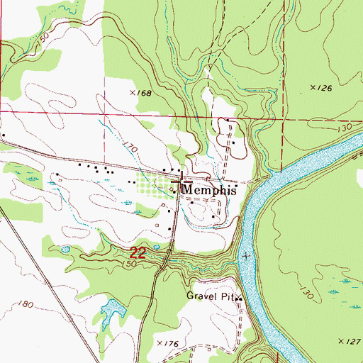 Topographic Map of Memphis, AL