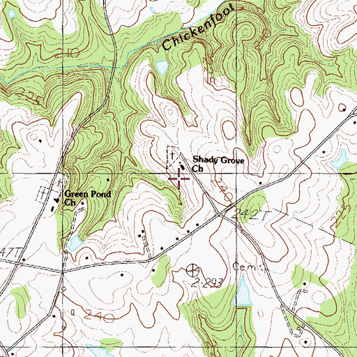 Topographic Map of Shady Grove Church, SC