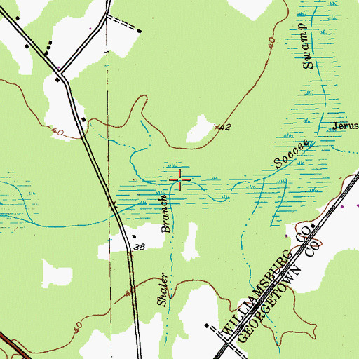 Topographic Map of Shaler Branch, SC