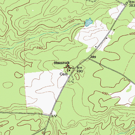 Topographic Map of Shamrock Church, SC