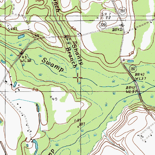 Topographic Map of Shanty Branch, SC