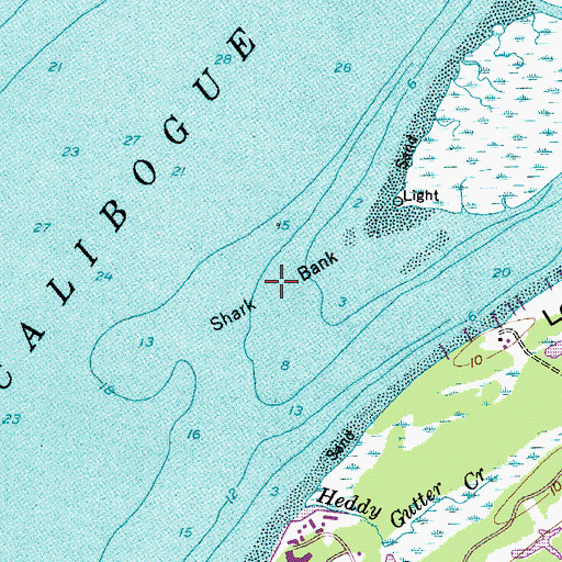 Topographic Map of Shark Bank, SC