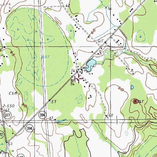 Topographic Map of Shaw School, SC