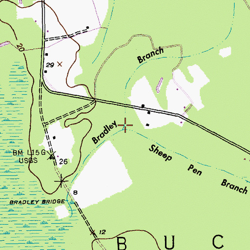 Topographic Map of Sheep Pen Branch, SC