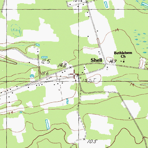 Topographic Map of Shell, SC