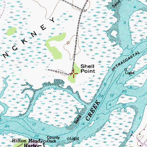 Topographic Map of Shell Point, SC