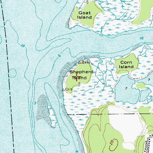 Topographic Map of Shepherd Island, SC