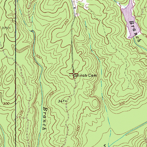 Topographic Map of Shiloh Cemetery, SC