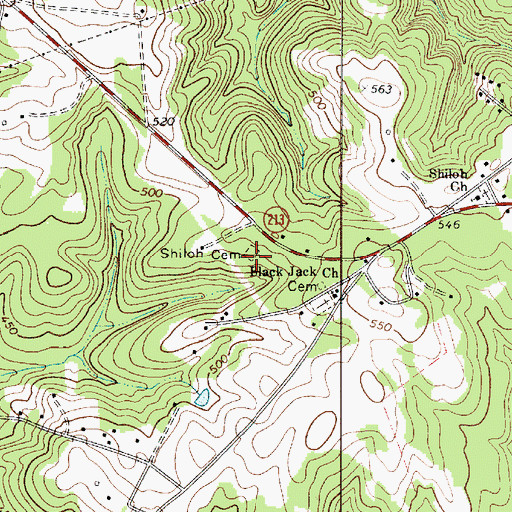 Topographic Map of Shiloh Cemetery, SC