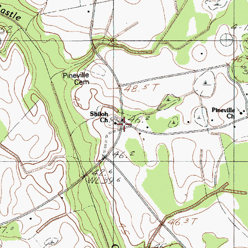 Topographic Map of Shiloh Church, SC