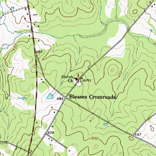 Topographic Map of Shiloh Church, SC