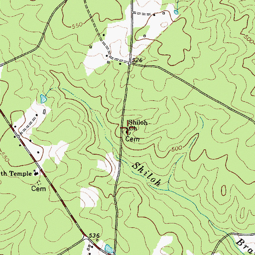 Topographic Map of Shiloh Church, SC