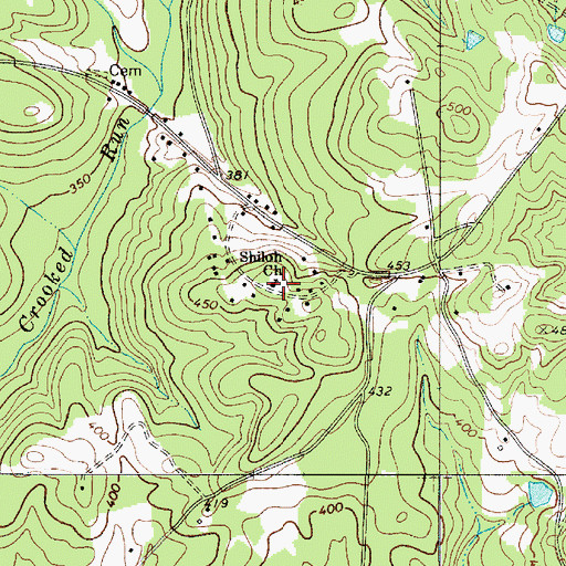 Topographic Map of Shiloh Church, SC