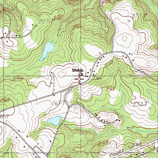 Topographic Map of Shiloh Church, SC
