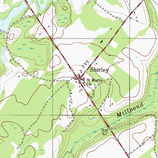Topographic Map of Shirley, SC