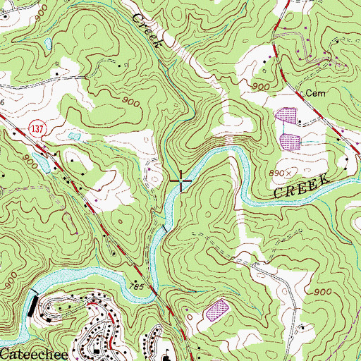 Topographic Map of Shoal Creek, SC