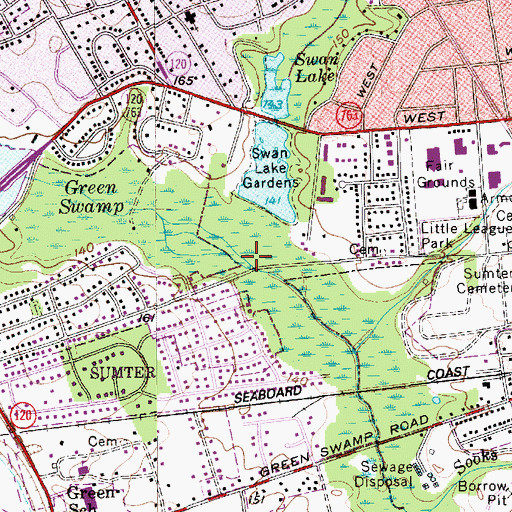 Topographic Map of Shot Pouch Branch, SC
