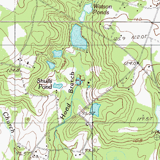 Topographic Map of Shulls Pond, SC