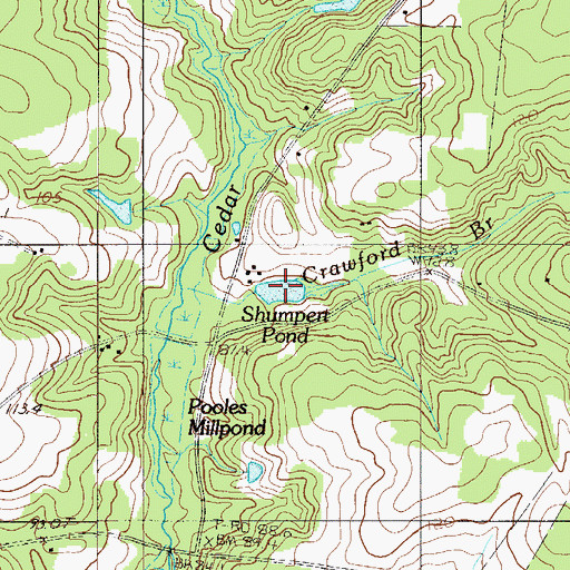 Topographic Map of Shumpert Pond, SC
