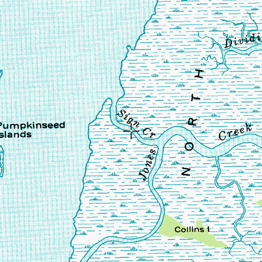 Topographic Map of Sign Creek, SC
