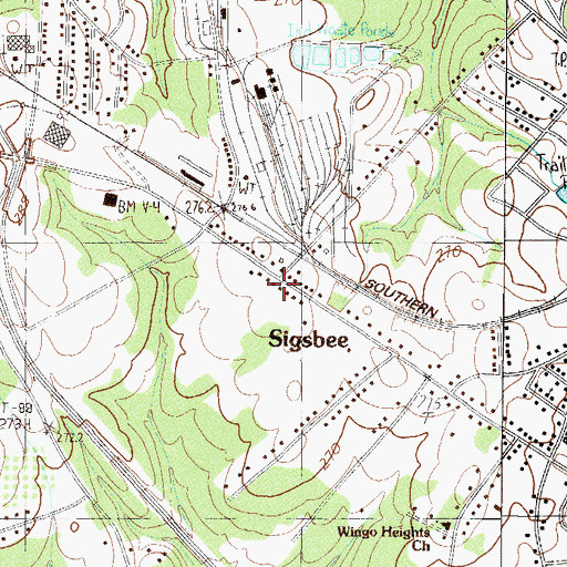 Topographic Map of Sigsbee, SC