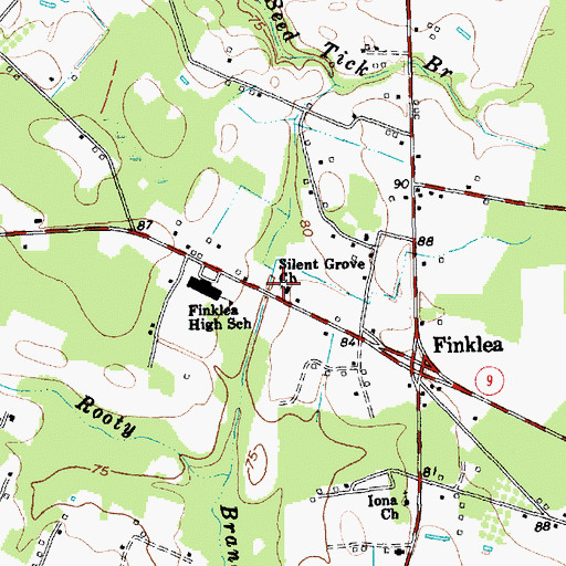 Topographic Map of Silent Grove Church, SC