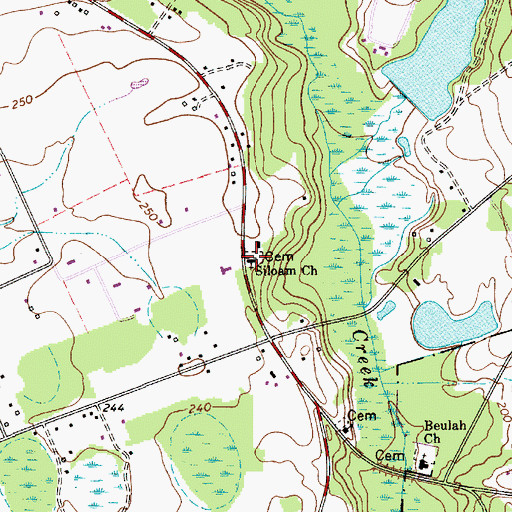 Topographic Map of Siloam Church, SC