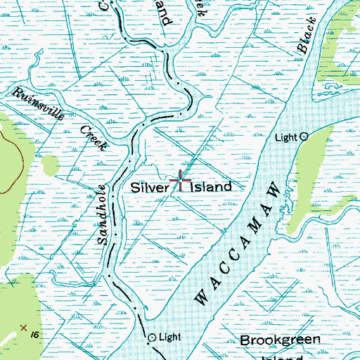 Topographic Map of Silver Island, SC