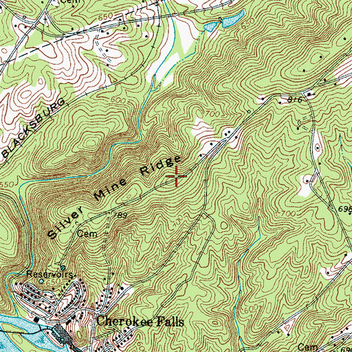 Topographic Map of Silver Mine Ridge, SC