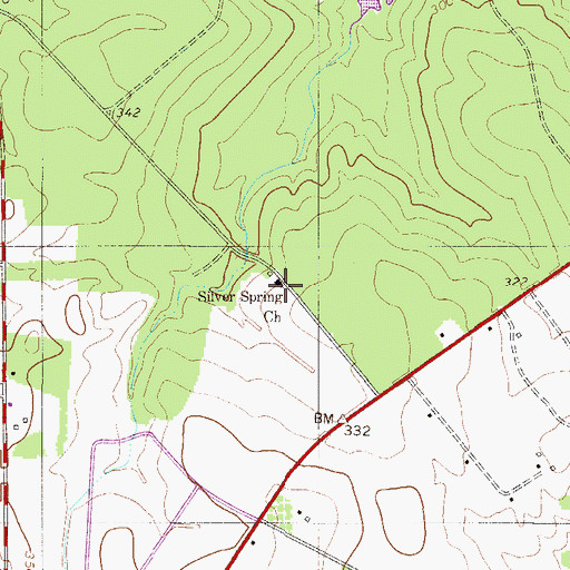 Topographic Map of Silver Spring Church, SC