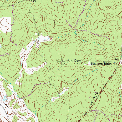 Topographic Map of Simkin Cemetery, SC