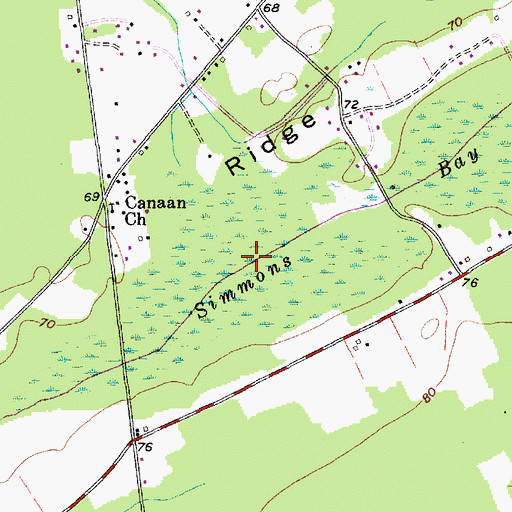 Topographic Map of Simmons Bay, SC