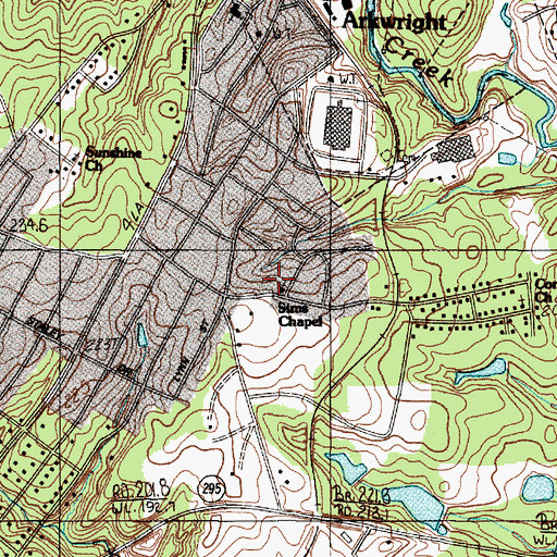 Topographic Map of Sims Chapel School, SC