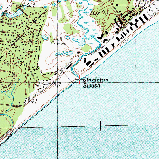 Topographic Map of Singleton Swash, SC